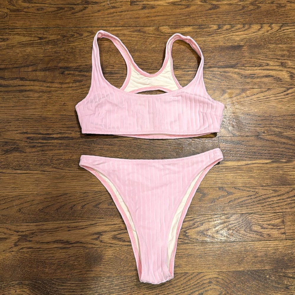 Solid & Striped Bikini Top & Bottom Carnation Size S